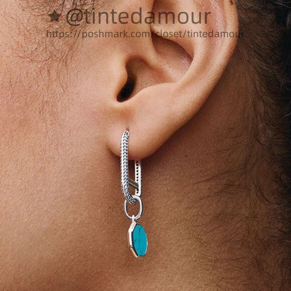 Pandora Turquoise-colored Engravable Mini Medallion Charm - Picture 5 of 7